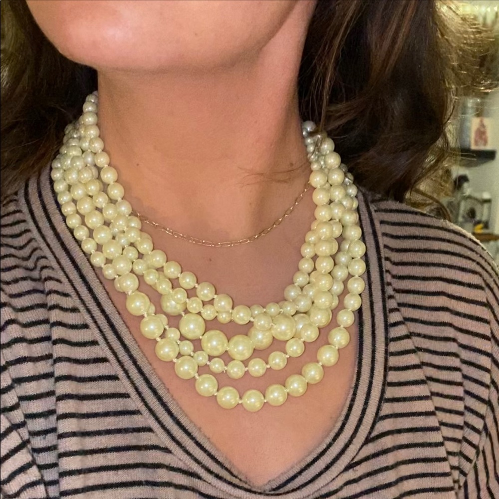 NWT J. Crew faux pearl necklace. Multi strand.